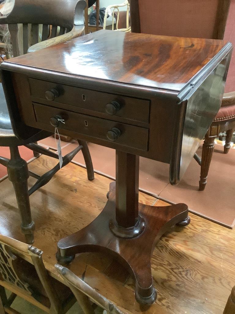 A Victorian mahogany drop flap work table